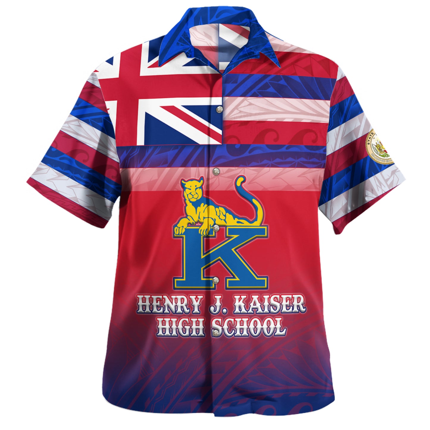 Hawaii Henry J. Kaiser High School Hawaii Shirt Flag Color With Traditional Patterns