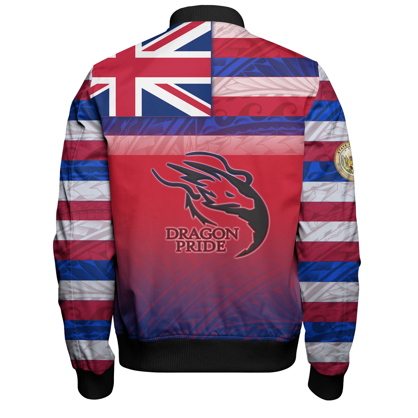 Hawaii HonokaÊ»a High & Intermediate School Bomber Jacket Flag Color With Traditional Patterns