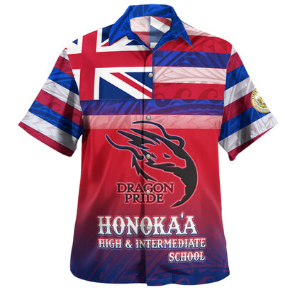 Hawaii Honokaa High And Intermediate School Hawaii Shirt Flag Color With Traditional Patterns