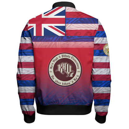 Hawaii KaÊ»Å« High & PÄhala Elementary School Bomber Jacket Flag Color With Traditional Patterns