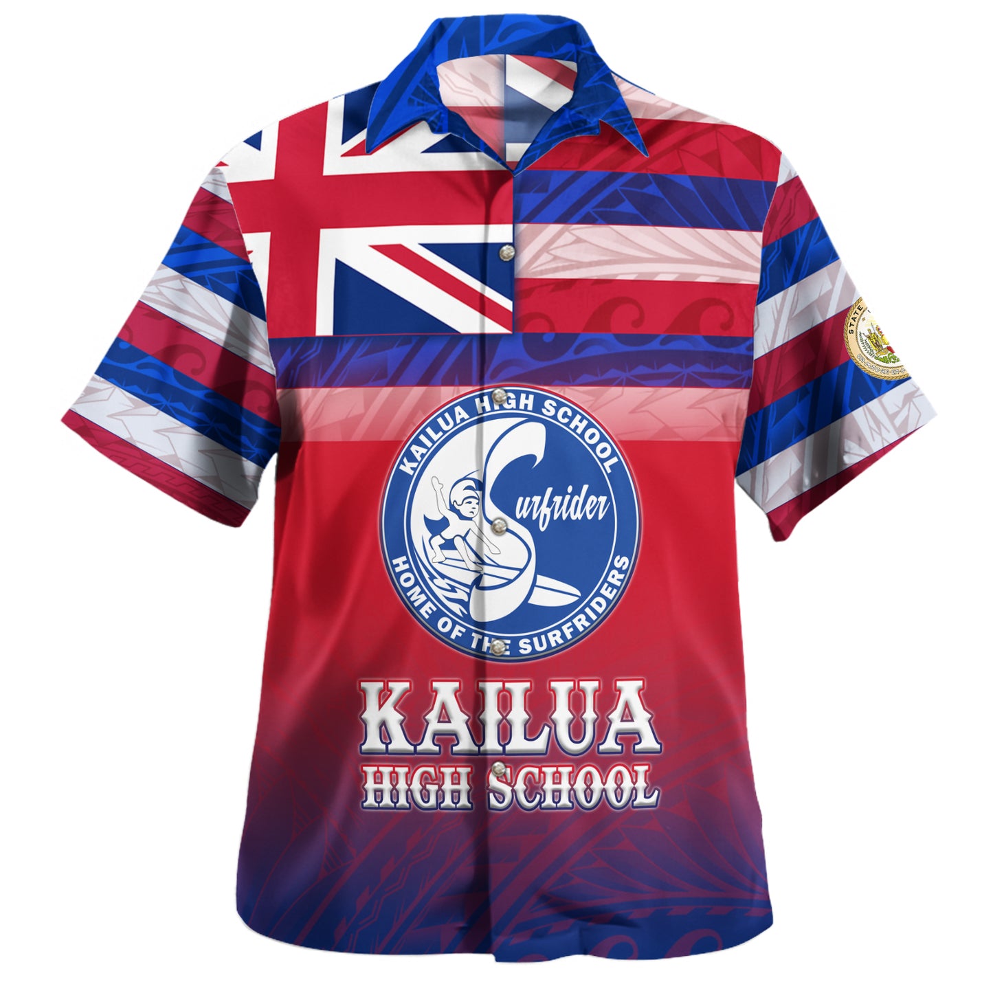 Hawaii Kailua High School Hawaii Shirt Flag Color With Traditional Patterns