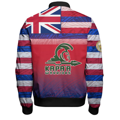Hawaii Kapaa High School Bomber Jacket Flag Color With Traditional Patterns