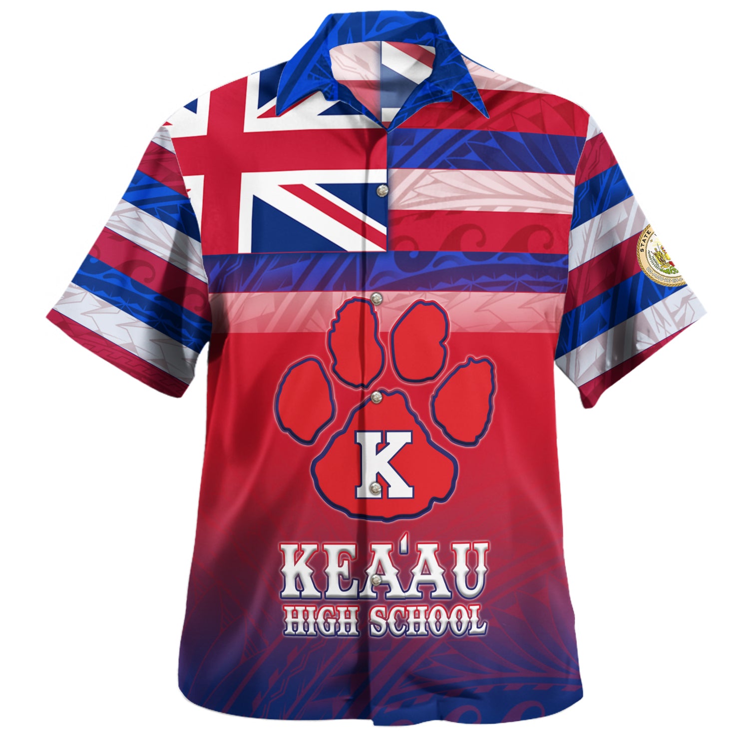 Hawaii Keaau High School Hawaii Shirt Flag Color With Traditional Patterns