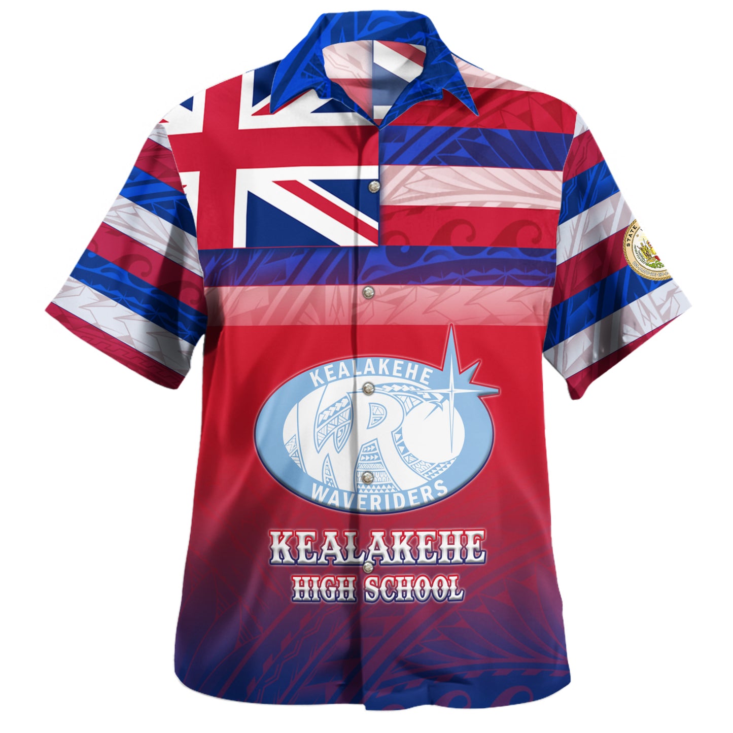 Hawaii Kealakehe High School Hawaii Shirt Flag Color With Traditional Patterns