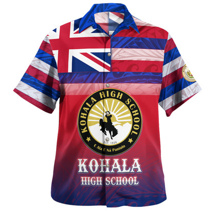 Hawaii Kohala High School Hawaii Shirt Flag Color With Traditional Patterns