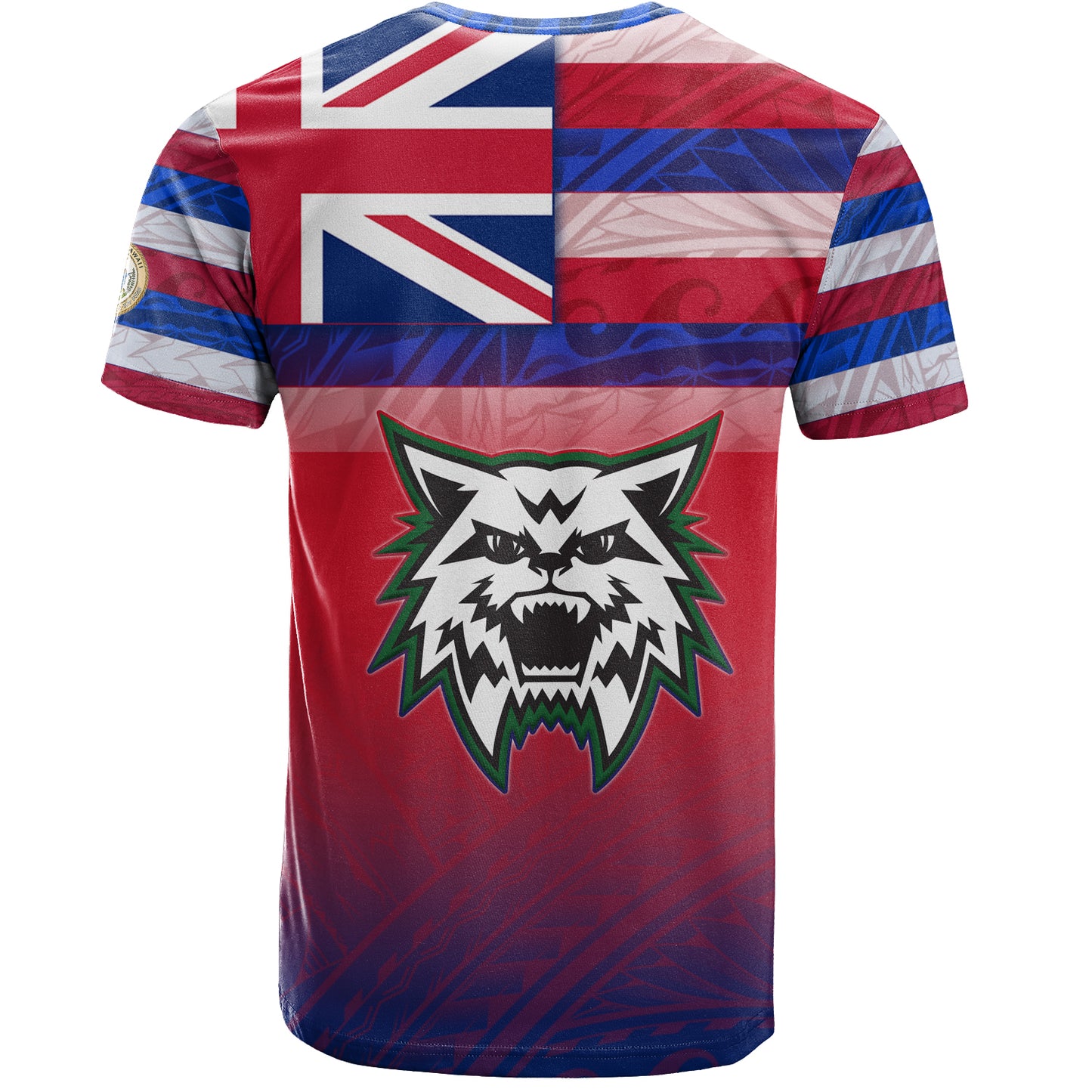 Hawaii Konawaena High School T-Shirt Flag Color With Traditional Patterns