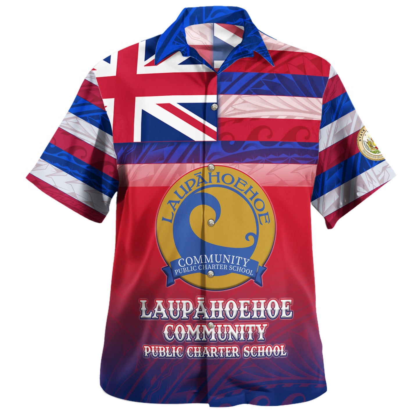 Hawaii Laupahoehoe Community Public Charter School Hawaii Shirt Flag Color With Traditional Patterns