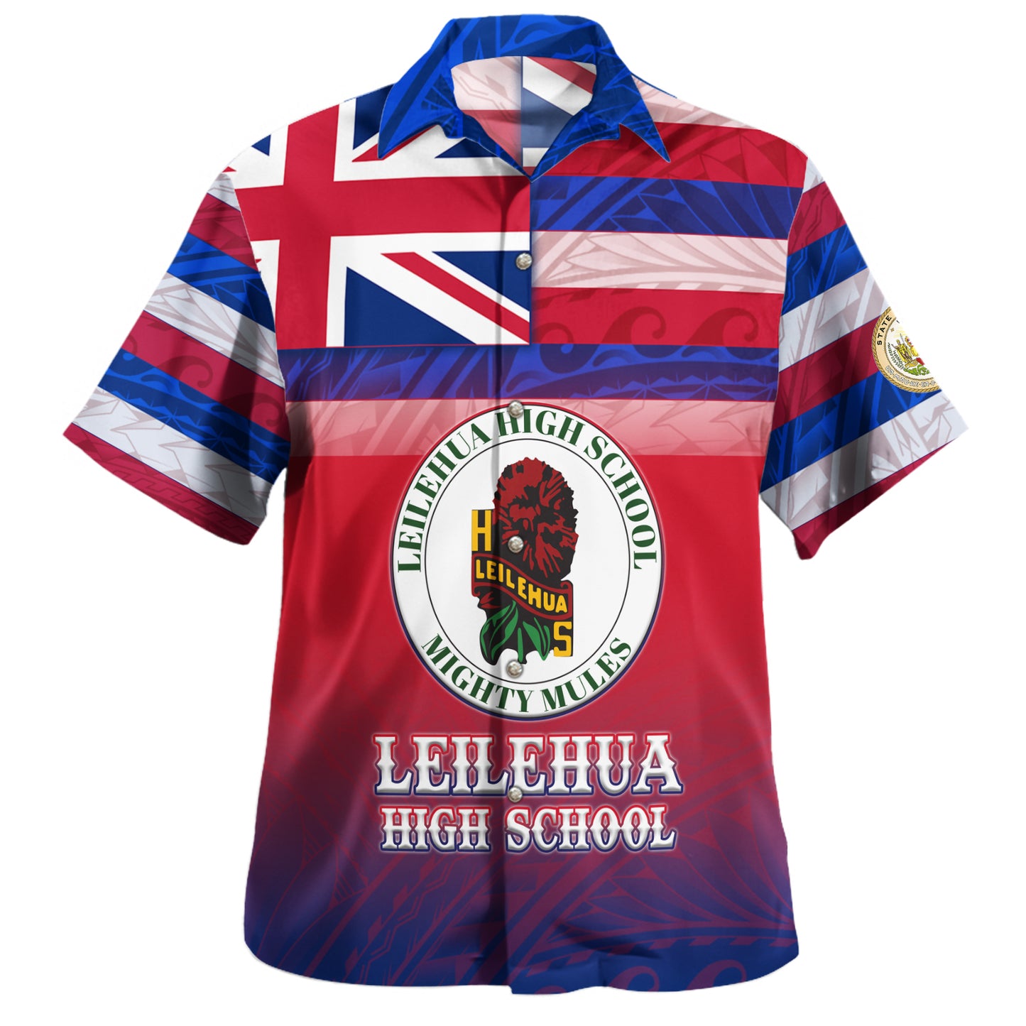 Hawaii Leilehua High School Hawaii Shirt Flag Color With Traditional Patterns