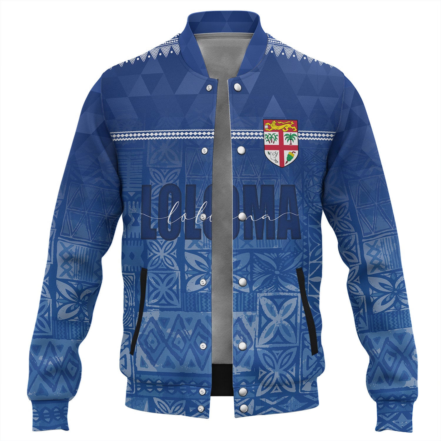Fiji Baseball Jacket Loloma Fijian Love Polynesian