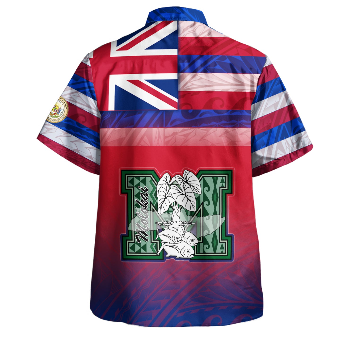Hawaii Moloka'i High School Hawaii Shirt Flag Color With Traditional Patterns