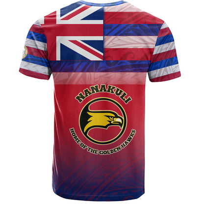 Hawaii Nanakuli High and Intermediate School T-Shirt Flag Color With Traditional Patterns
