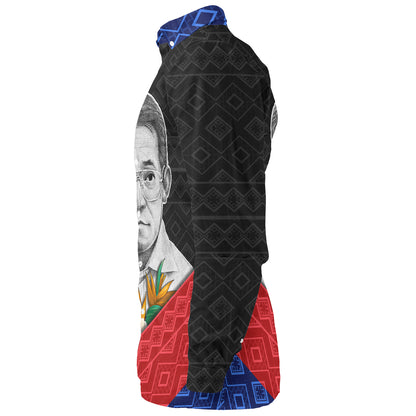 Philippines Filipinos Long Sleeve Shirt Ninoy Aquino With Tropical Flowers