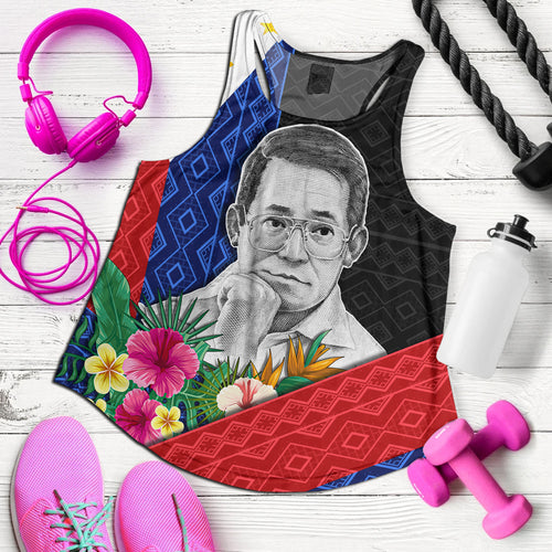 Philippines Filipinos Women Tank Ninoy Aquino With Tropical Flowers