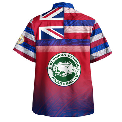 Hawaii Olomana High School Hawaii Shirt Flag Color With Traditional Patterns
