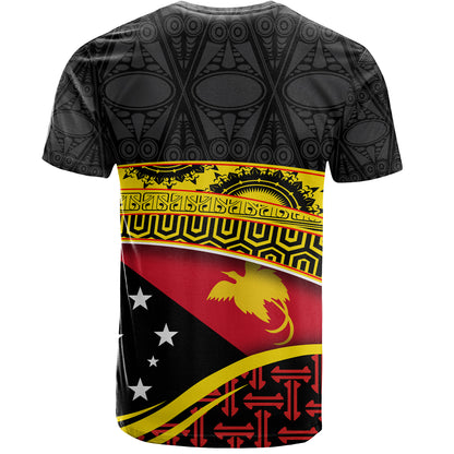 Papua New Guinea Custom Personalized T-Shirt With Tribal Motif Independence Day 2023