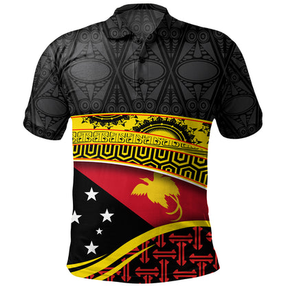 Papua New Guinea Custom Personalized Polo Shirt With Tribal Motif Independence Day 2023