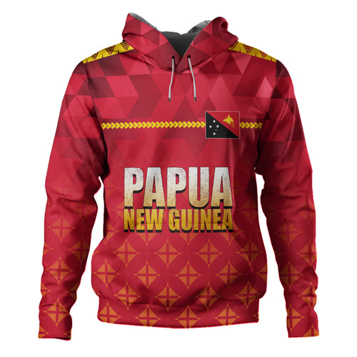 Papua New Guinea Hoodie Lowpolly Pattern with Polynesian Motif