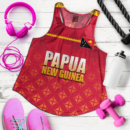 Papua New Guinea Women Tank Lowpolly Pattern with Polynesian Motif