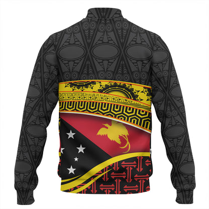 Papua New Guinea Custom Personalized Baseball Jacket With Tribal Motif Independence Day 2023