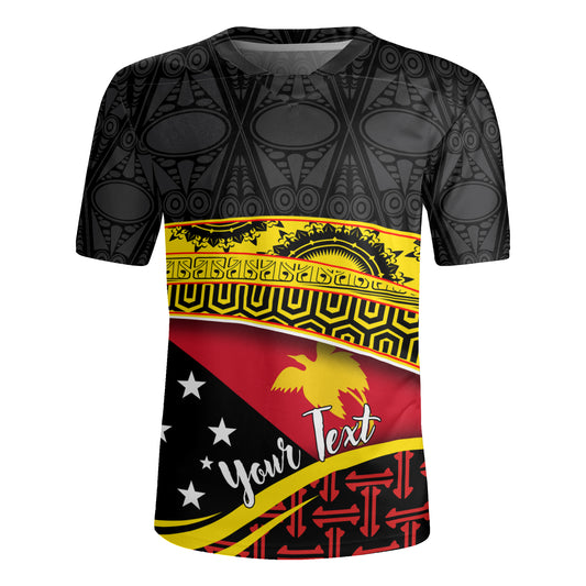 Papua New Guinea Custom Personalized Rugby Jersey With Tribal Motif Independence Day 2023