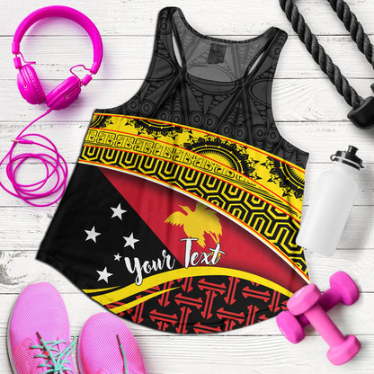 Papua New Guinea Custom Personalized Women Tank With Tribal Motif Independence Day 2023