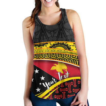 Papua New Guinea Custom Personalized Women Tank With Tribal Motif Independence Day 2023