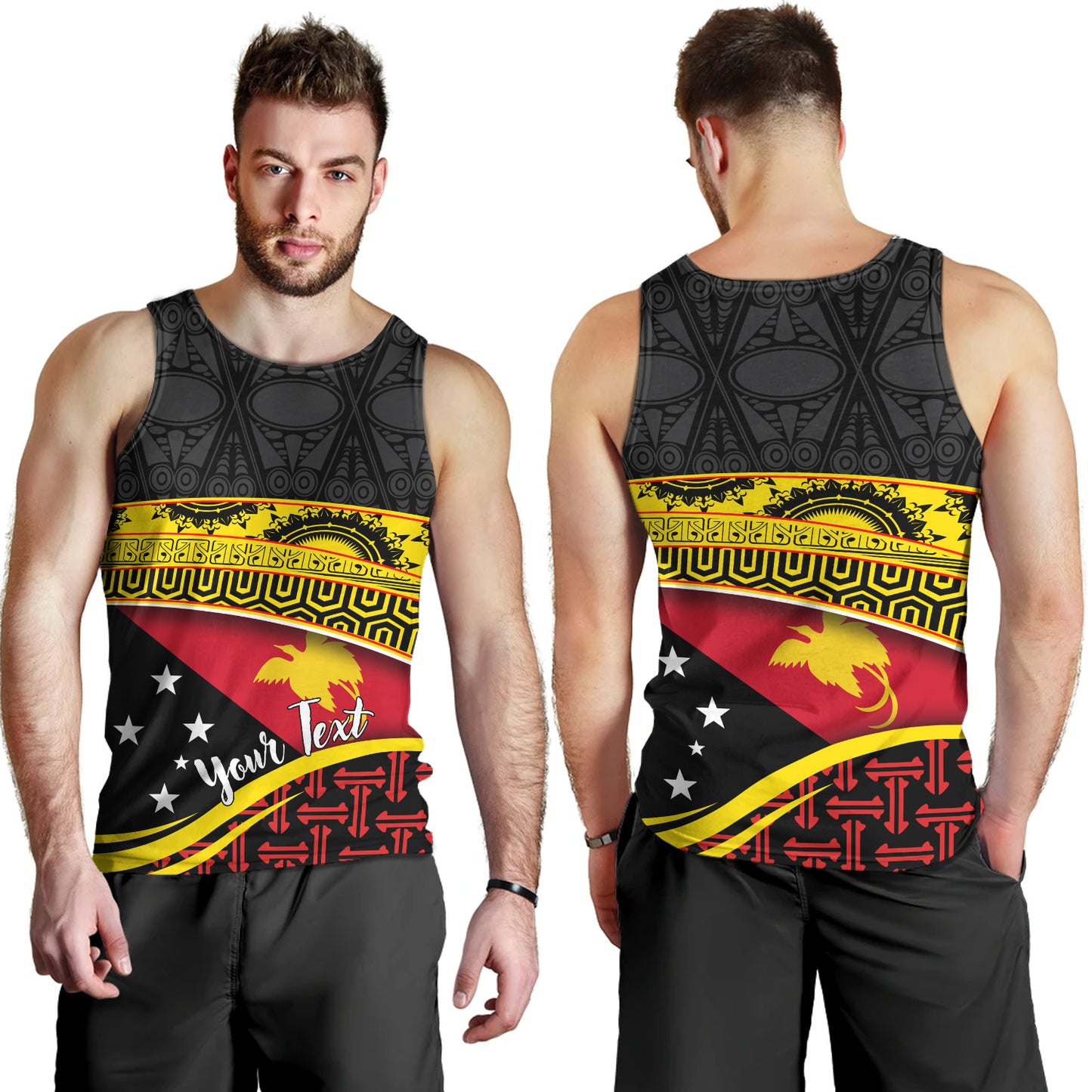 Papua New Guinea Custom Personalized Tank Top With Tribal Motif Independence Day 2023