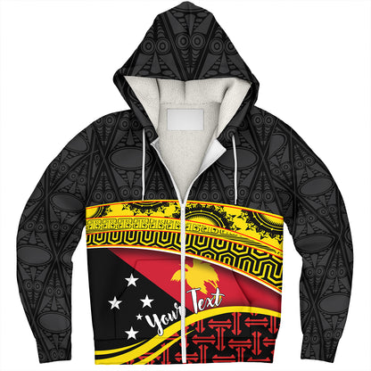 Papua New Guinea Custom Personalized Sherpa Hoodie With Tribal Motif Independence Day 2023