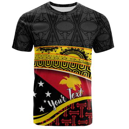 Papua New Guinea Custom Personalized T-Shirt With Tribal Motif Independence Day 2023