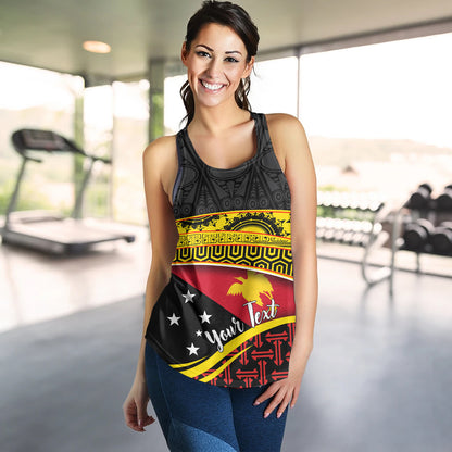 Papua New Guinea Custom Personalized Women Tank With Tribal Motif Independence Day 2023