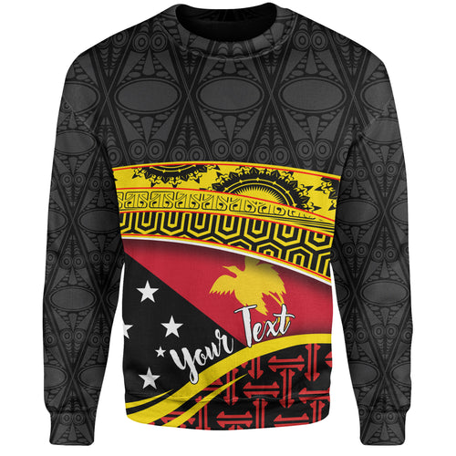 Papua New Guinea Custom Personalized Sweatshirt With Tribal Motif Independence Day 2023