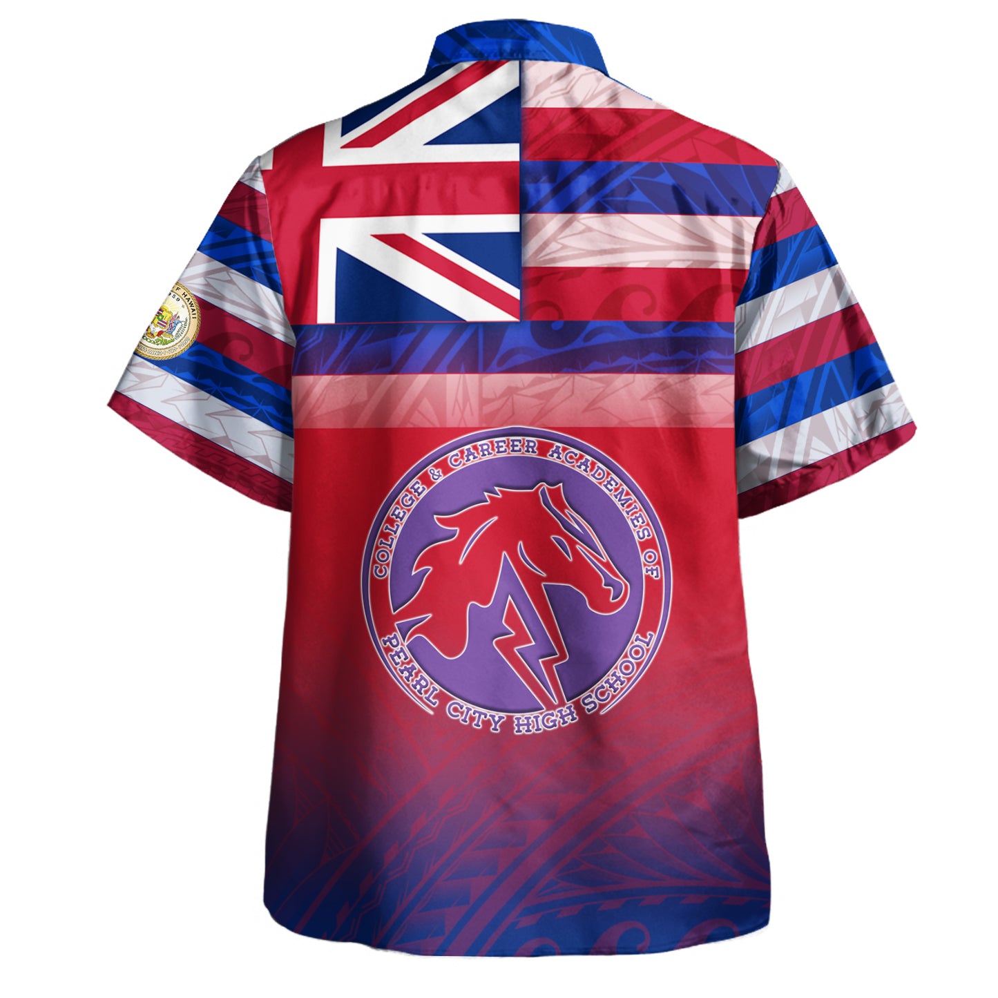 Hawaii Pearl City High School Hawaii Shirt Flag Color With Traditional Patterns