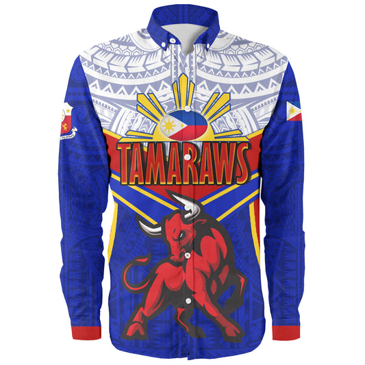 Philippines Filipinos Long Sleeve Shirt Tamaraws Mascot Sport Style