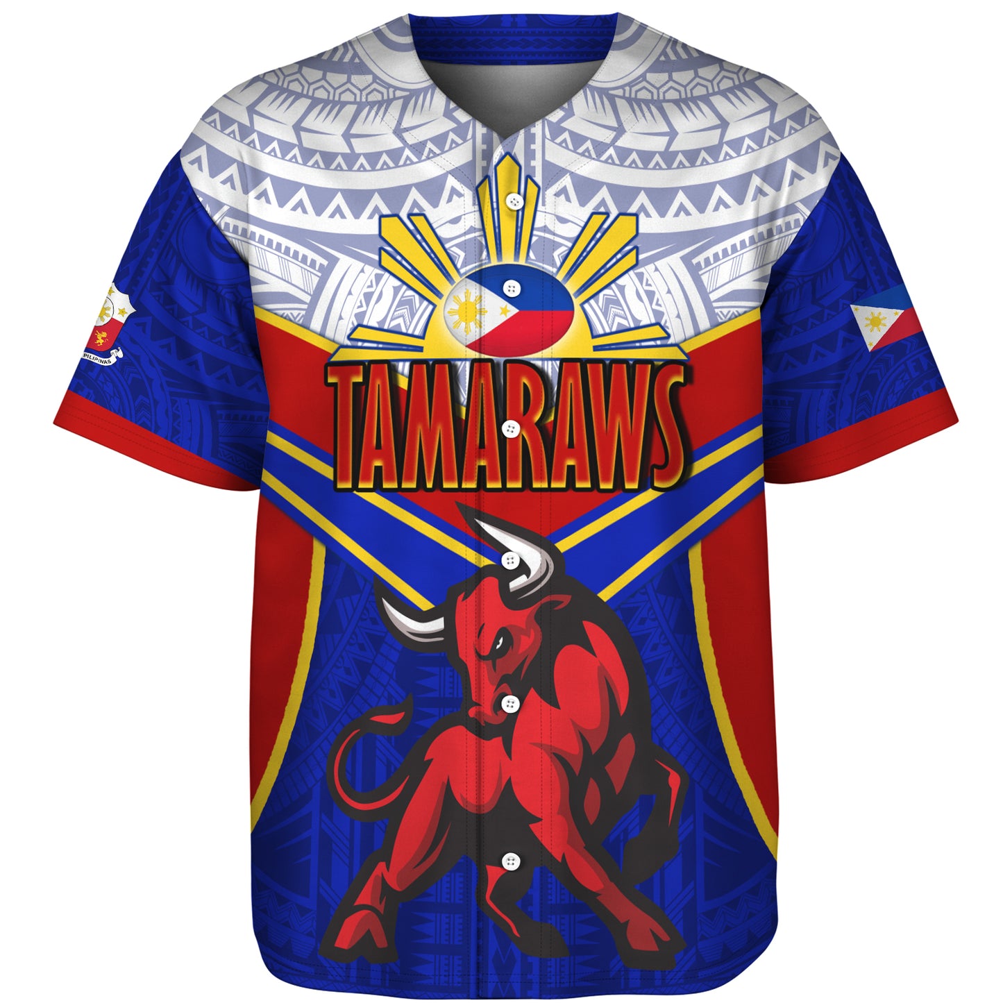 Philippines Filipinos Baseball Shirt Tamaraws Mascot Sport Style