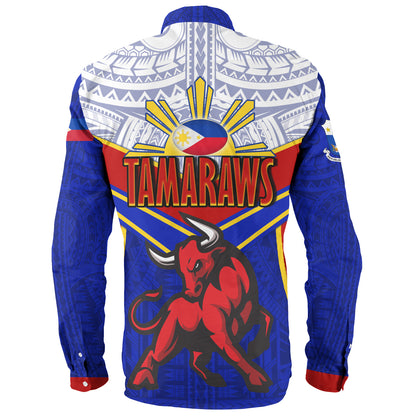 Philippines Filipinos Long Sleeve Shirt Tamaraws Mascot Sport Style