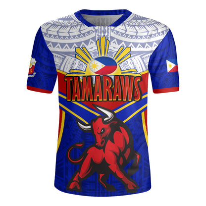 Philippines Filipinos Tamaraws Mascot Sport Style Men's All Over Printing Rugby Jersey