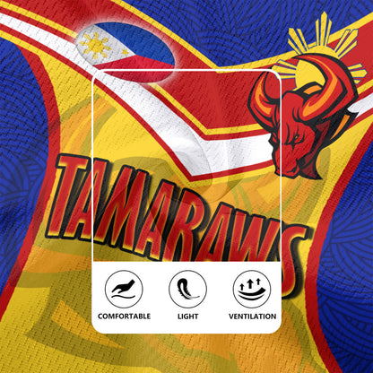 Philippines Filipinos Tamaraws Mascot With Flag Men's All Over Printing Rugby Jersey