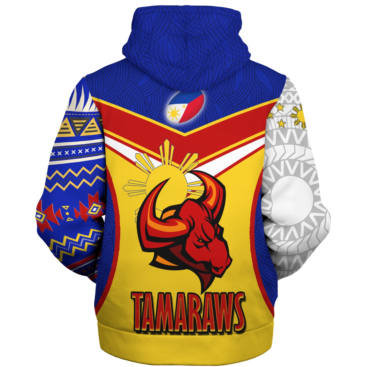 Philippines Filipinos Sherpa Hoodie Tamaraws Mascot With Flag