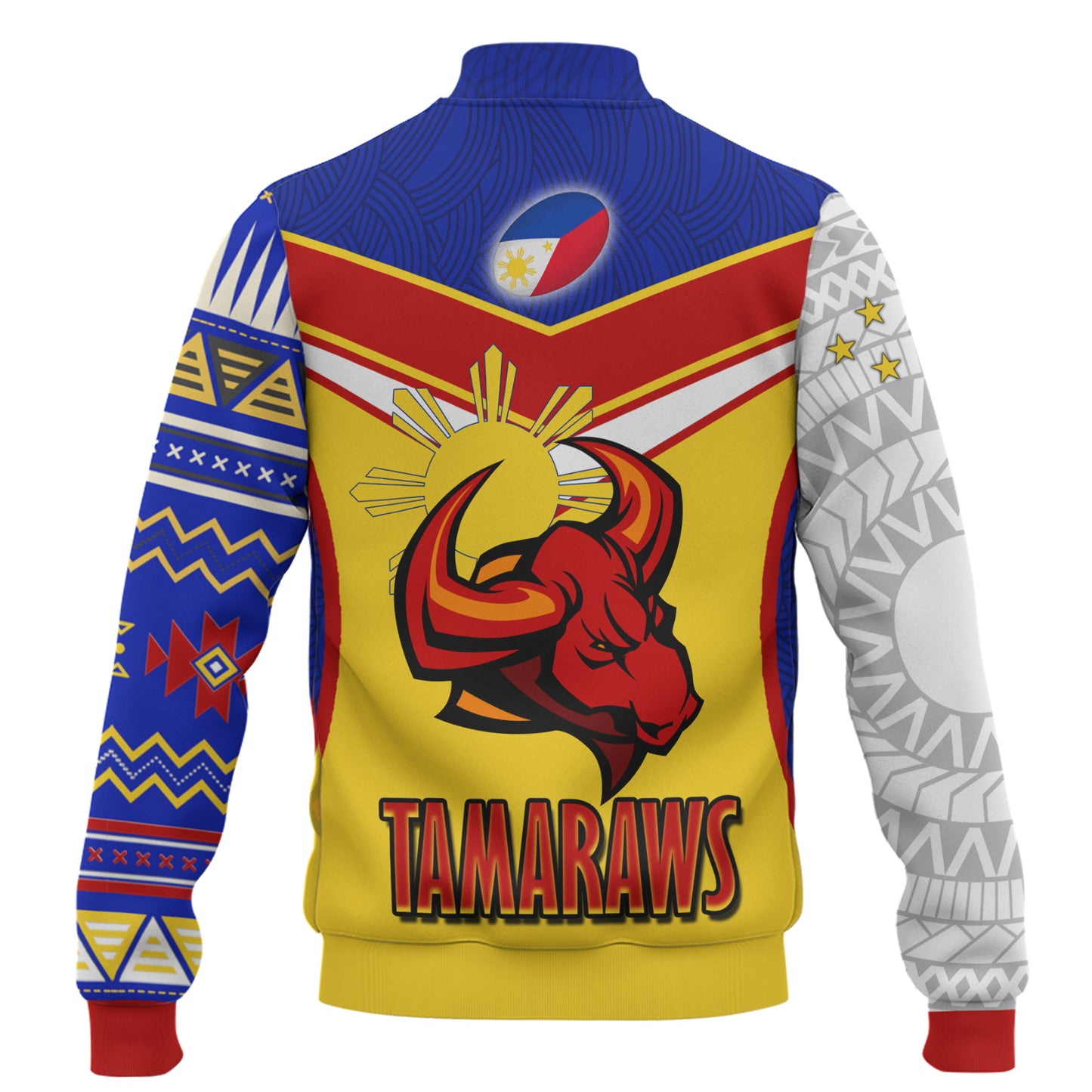 Philippines Filipinos Baseball Jacket Tamaraws Mascot With Flag