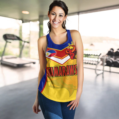 Philippines Filipinos Women Tank Tamaraws Mascot With Flag
