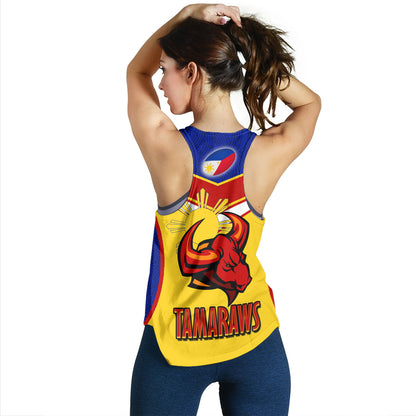 Philippines Filipinos Women Tank Tamaraws Mascot With Flag