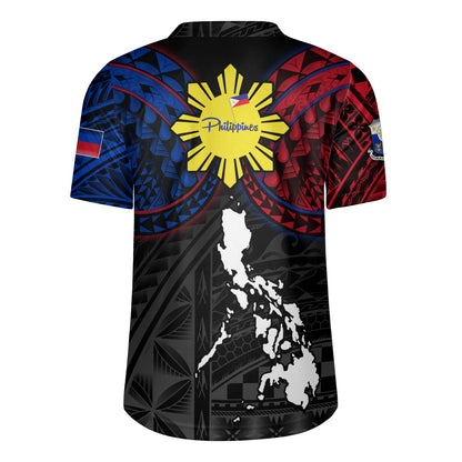 Philippines Filipinos Half Sleeve Tattoo Patterns Style Men's All Over Printing Rugby Jersey