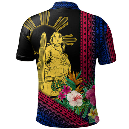 Philippines Filipinos Polo Shirt Polynesia Pattern With Tropical Flower