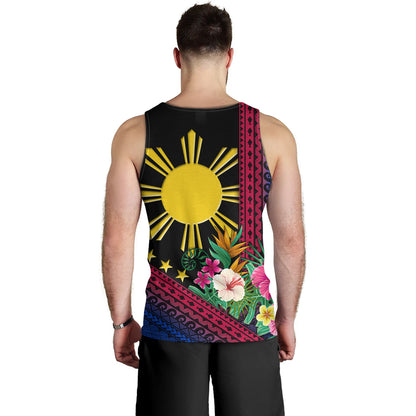 Philippines Filipinos Tank Top Polynesia Pattern With Tropical Flower