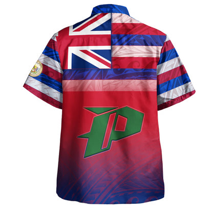 Hawaii Pahoa High and Intermediate School Hawaii Shirt Flag Color With Traditional Patterns