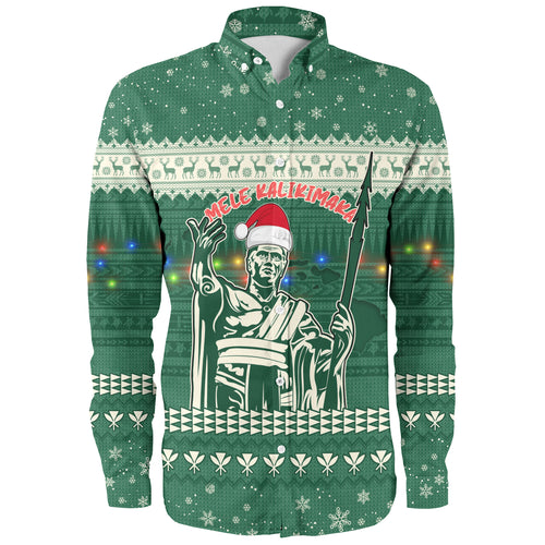 Hawaii Long Sleeve Shirt Christmas Hawaii King Tribal Pattern