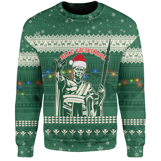 Hawaii Sweatshirt Christmas Hawaii King Tribal Pattern