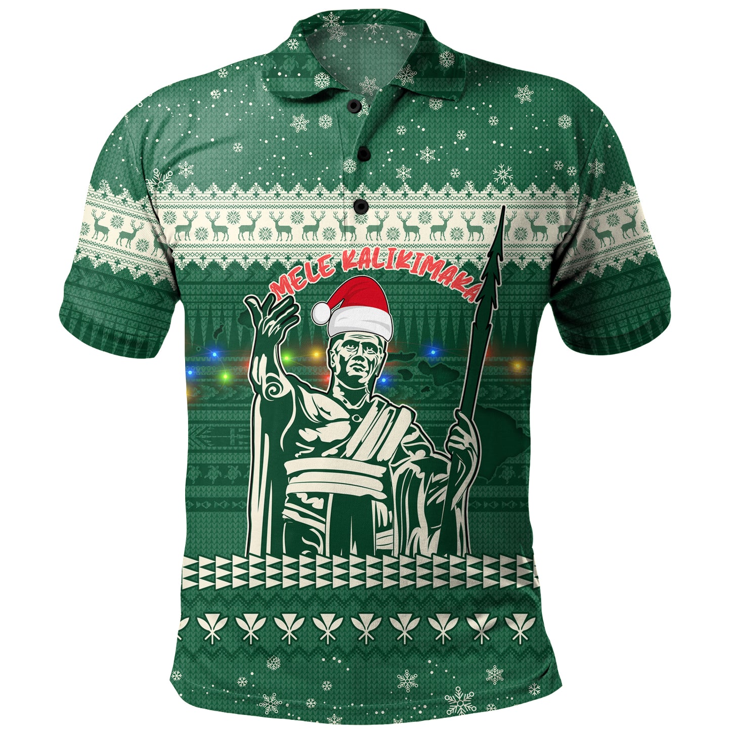 Hawaii Polo Shirt Christmas Hawaii King Tribal Pattern