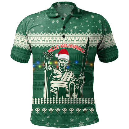 Hawaii Polo Shirt Christmas Hawaii King Tribal Pattern