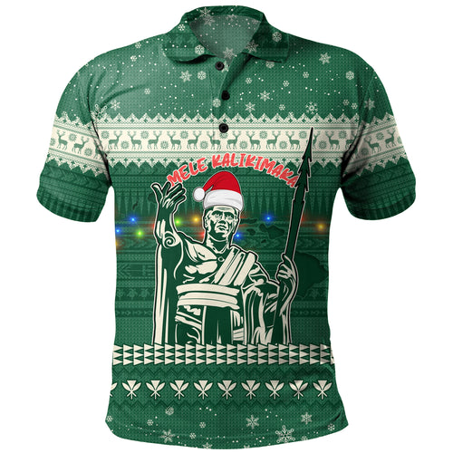 Hawaii Polo Shirt Christmas Hawaii King Tribal Pattern